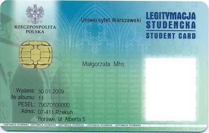 Photo of Electronic Student Card